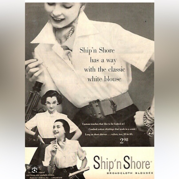 Vintage Ship'n Shore Blouse with Pin-tuck and Lace Detail - Picture 2 of 9